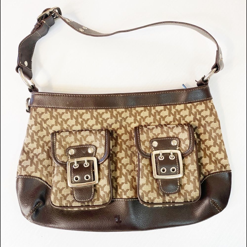 NY& Company Brown Signature Logo Shoulder Bag